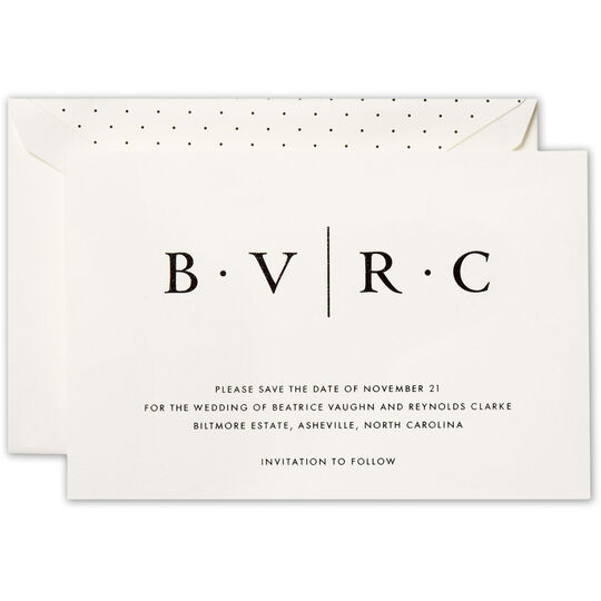 Monogrammed Save the Date Cards
